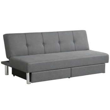 CostwayConvertible Futon Sofa Bed Adjustable Couch Sleeper with Two Drawers Grey Sale Coupon