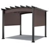 Costway10 x 10ft Patio Pergola Gazebo Sun Shade Shelter with Retractable Canopy-Coffee Sale Coupon