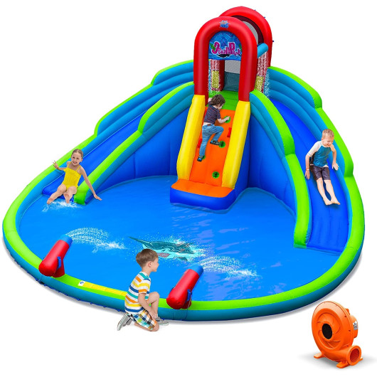 CostwayInflatable Water Park Waterslide for Kids Backyard with 780W Air Blower Sale Coupon