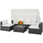 Costway6 Pieces Outdoor Patio Retractable Canopy Furniture Set Sale Coupon