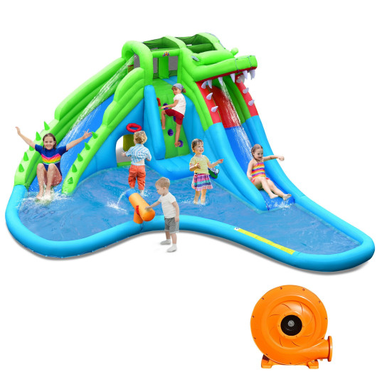 CostwayInflatable Crocodile Style Water Slide Upgraded Kids Bounce Castle with 780W Blower Sale Coupon