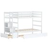 CostwayTwin Over Twin Bunk Bed with Storage Shelf and Drawer-White Sale Coupon