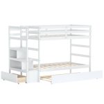 CostwayTwin Over Twin Bunk Bed with Storage Shelf and Drawer-White Sale Coupon