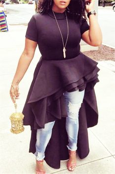 Whatwears Deal Irregular Tiered Hem Dress on Sale