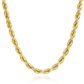 WJD Exclusives 10K Solid Yellow Gold 5mm Diamond Cut Rope Chain 18″-28″ – 24 Sale Coupon