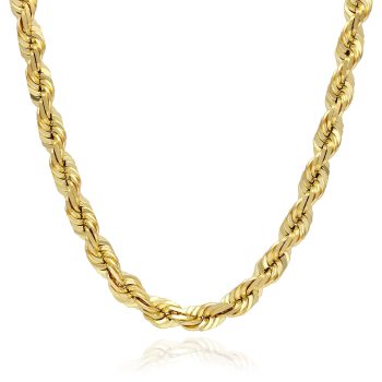 WJD Exclusives 10K Solid Yellow Gold 7mm Diamond Cut Rope Chain 18″-28″ – 18 Sale Coupon