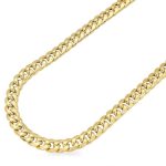 WJD Exclusives 14K Yellow Gold Hollow 7.5mm Miami Cuban  Chain Necklace 24″-32″ – 32 Sale Coupon