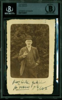 Paul Ehrlich Authentic Signed 1909 3.5×5.5 Mounted Photo Postcard BAS Slabbed Sale Coupon