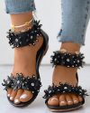 CHICME Rhinestone Decor Floral Pattern Sandals Sale Coupon