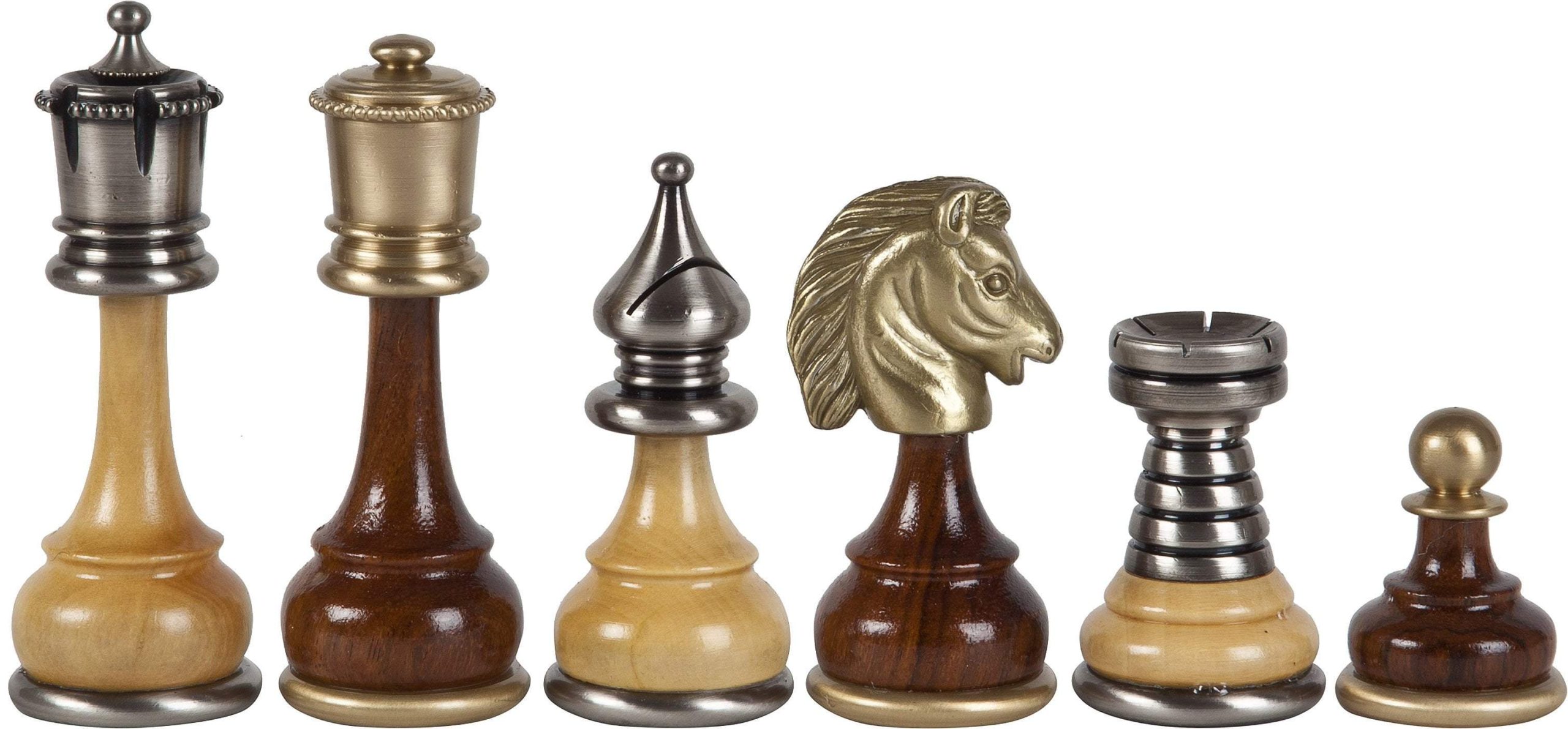 3 1/2″ Italian Made Metal and Wood Chessmen on Sale Coupon From The Real Masters Of Chess