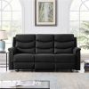 775 3Seat PU Leather Upholstered Sofa Black Sale Coupon