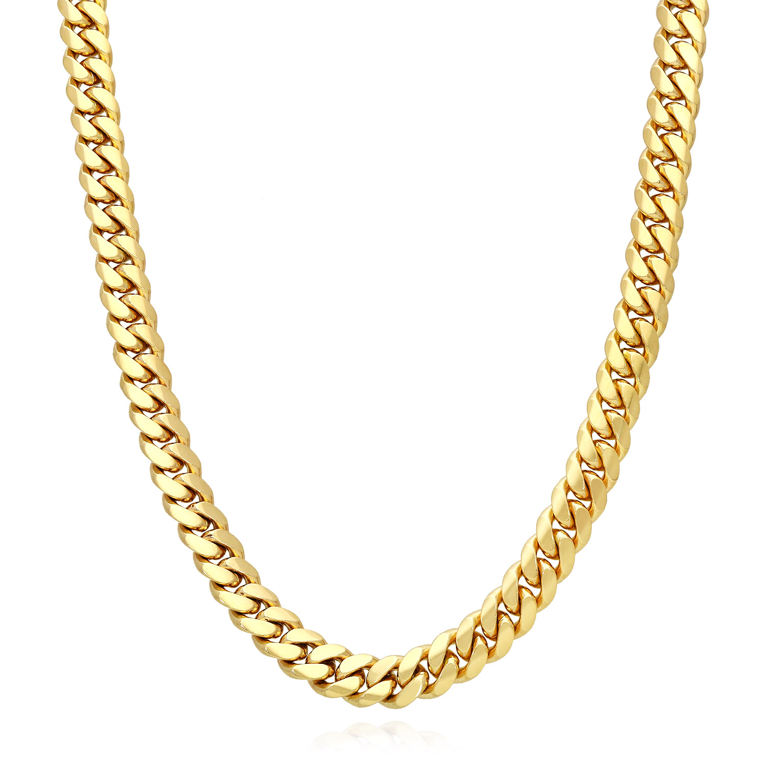 WJD Exclusives Solid 14K Yellow Gold 8mm Wide Miami Cuban Chain 20″-30″ Sale Coupon