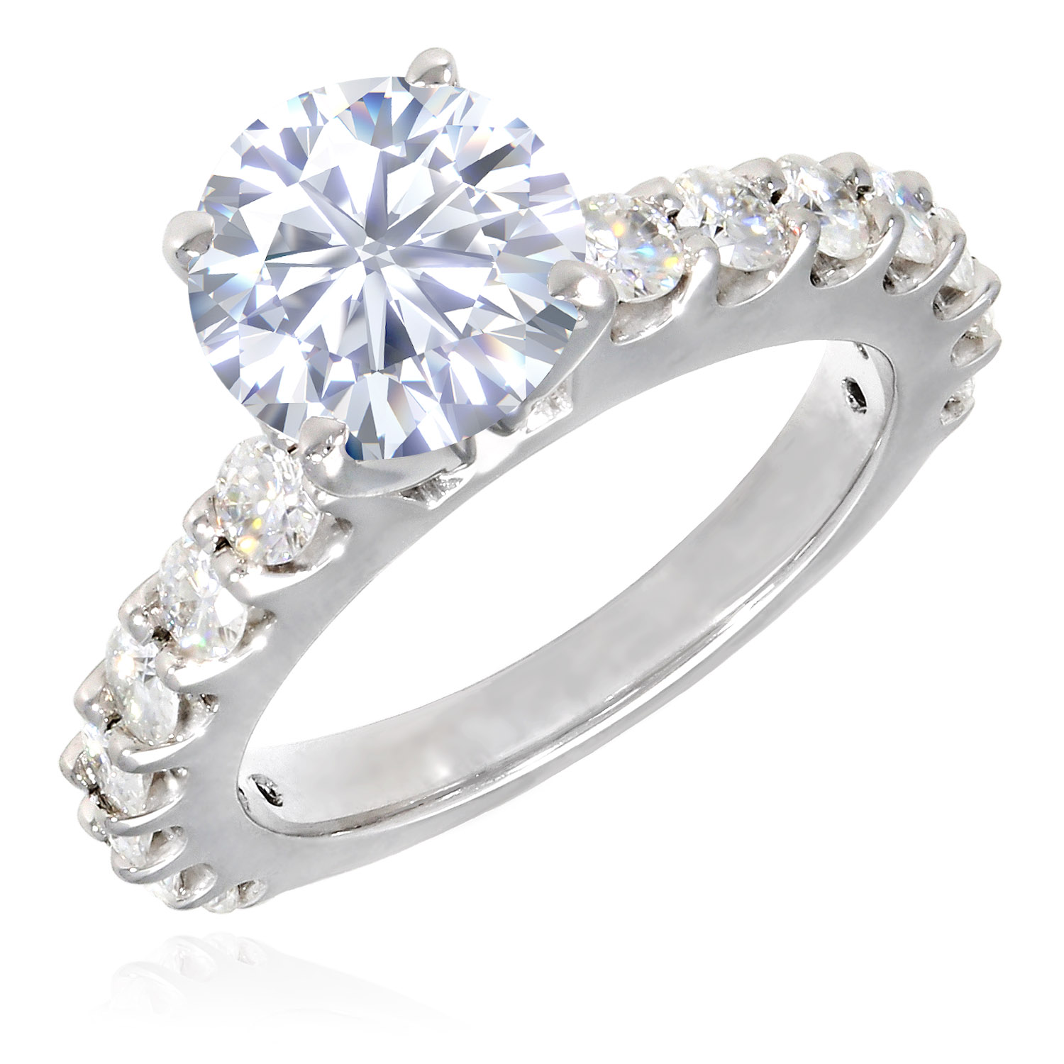 WJD Exclusives 3.50CTW Natural Diamond & Moissanite 14K White Gold Engagement Ring – 7 Sale Coupon