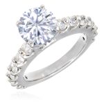 WJD Exclusives 3.50CTW Natural Diamond & Moissanite 14K White Gold Engagement Ring – 4.5 Sale Coupon