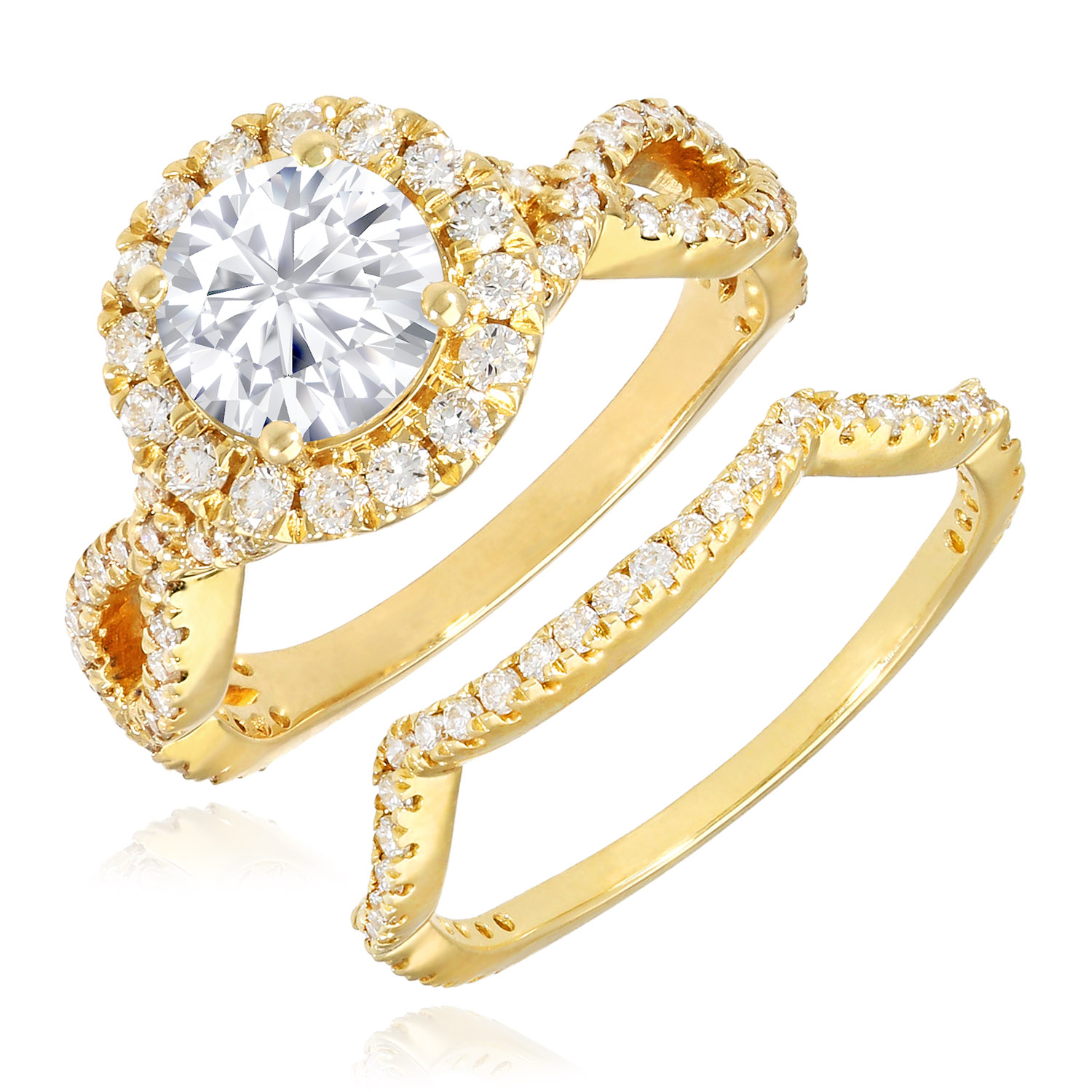WJD Exclusives 14K Solid Yellow And White Gold 2.10Ct Natural Diamond Signet Ring VVS1-VVS2 Sale Coupon