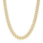 WJD Exclusives 14K Gold Simulated Diamond Pave Hollow 9mm Miami Chain Necklace 18.5″-20.5″ – 20.5 Sale Coupon