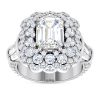 WJD Exclusives 3.80CTW Natural Diamond Baguette Emerald Moissanite Cocktail 18K White Gold Ring – 10.5 Sale Coupon