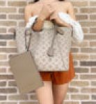 Gaby’s Bags Louis Vuitton Mahina Hina MM Tote Bag Galet Perforated Leather Grey + Pouch Coupon Sale