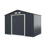 Costway9 x 6 Feet Metal Storage Shed for Garden and Tools-Gray Sale Coupon