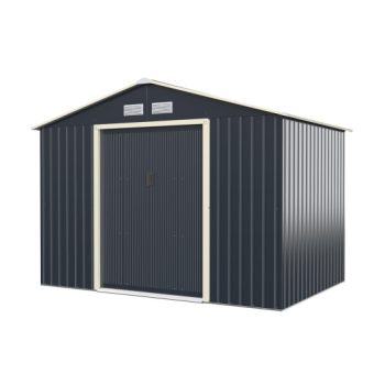 Costway9 x 6 Feet Metal Storage Shed for Garden and Tools-Gray Sale Coupon