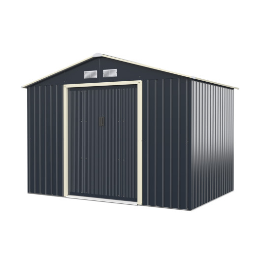 Costway9 x 6 Feet Metal Storage Shed for Garden and Tools-Gray Sale Coupon