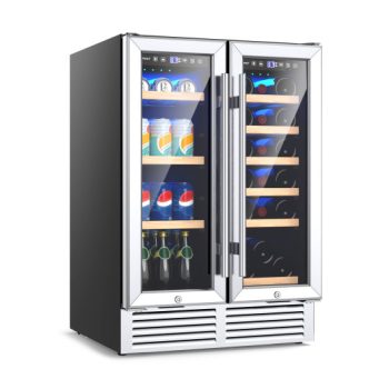 Costway24 Inch Dual Zone Wine and Beverage Cooler-Silver Sale Coupon