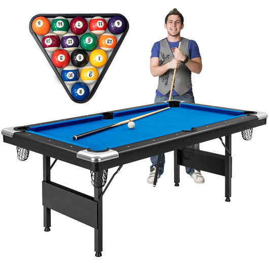 Costway6 Feet Foldable Billiard Pool Table-Blue Sale Coupon