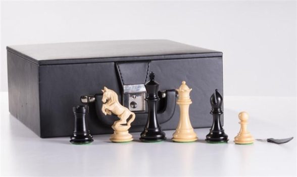4″ Alexander Staunton Ebony Wood Chess Pieces w/box on Sale Coupon From The Real Masters Of Chess