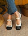 CHICME Colorblock Buckled Suqare Toe Mary Jane Sale Coupon