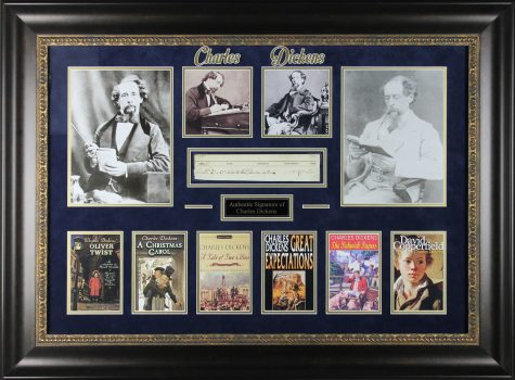 Charles Dickens Authentic Signed & Framed Registration Sheet Cut Display PSA/DNA Sale Coupon