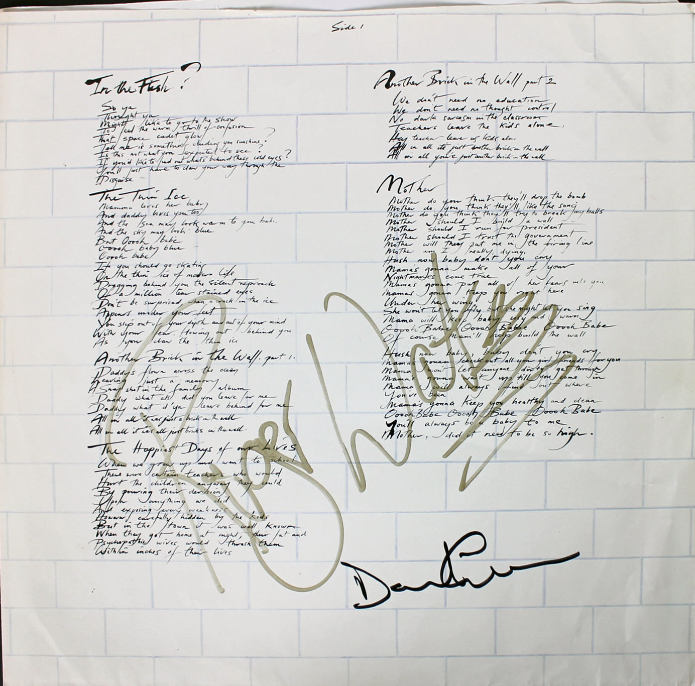 Roger Waters & David Gilmour Pink Floyd Signed The Wall Album Sleeve BAS #A02050 Sale Coupon