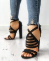 CHICME Ladder Cutout Suede Buckled Chunky Heels Sale Coupon