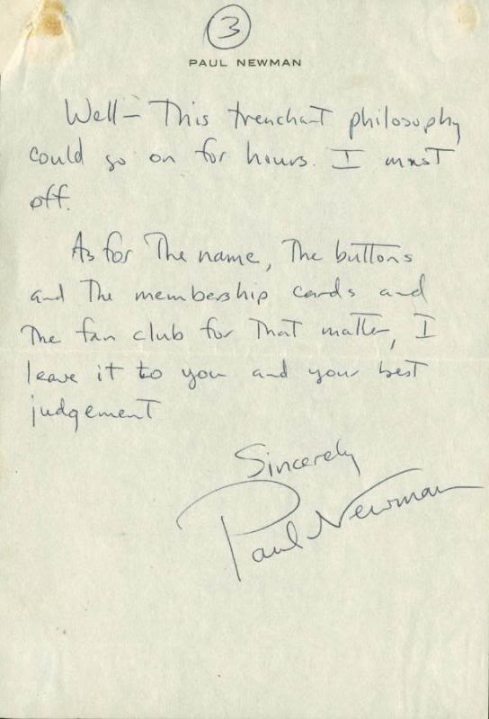 Paul Newman Signed 6.25X9 March 1955 3 Page Hand Written Letter PSA/DNA #V07957 Sale Coupon