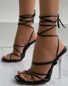 CHICME Square Toe Strappy Stiletto Heel Sale Coupon