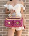 Gaby’s Bags Louis Vuitton Neo Speedy M95214 Fuchsia Pink Monogram Denim Duffle Handbag Coupon Sale
