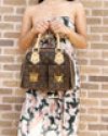 Gaby’s Bags Louis Vuitton Monogram Manhattan PM Satchel M40026 Handbag Brown Coupon Sale
