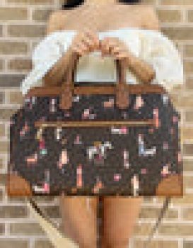 Gaby’s Bags Michael Kors Travel Bag Jet Set Travel Girls Large Weekender Brown MK Coupon Sale