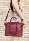 Gaby’s Bags Tory Burch Taylor Satchel Crossbody Imperial Garnet Burgundy Coupon Sale