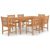 7 Piece Garden Dining Set Solid Teak Wood Sale Coupon