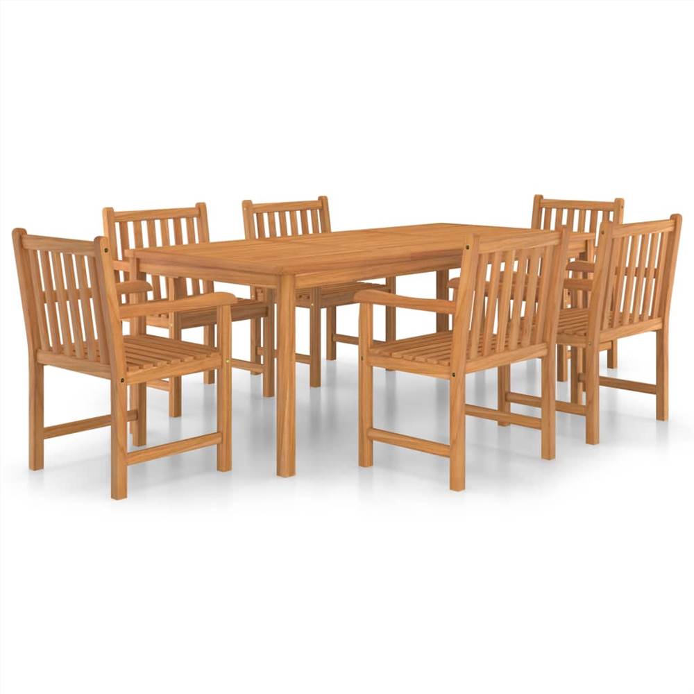 7 Piece Garden Dining Set Solid Teak Wood Sale Coupon