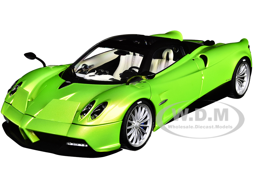 Diecastmodelswholesale Pagani Huayra Roadster Verde Firenze Green Metallic and Carbon with Luggage Set 1/18 Model Car by Autoart Sale Coupon