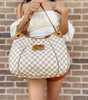 Gaby’s Bags Louis Vuitton Galliera PM Shoulder Bag Hobo Damier Azur Leather White Coupon Sale