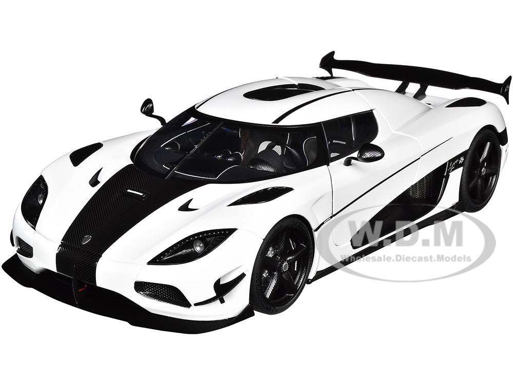 Diecastmodelswholesale Koenigsegg Agera RS White and Carbon Black 1/18  Model Car by Autoart Sale Coupon