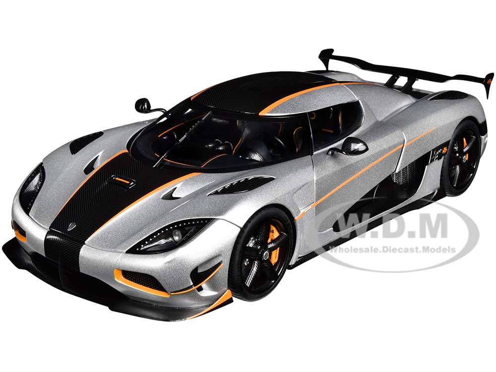 Diecastmodelswholesale Koenigsegg Agera RS Moon Silver with Carbon and Orange Accents 1/18  Model Car by Autoart Sale Coupon
