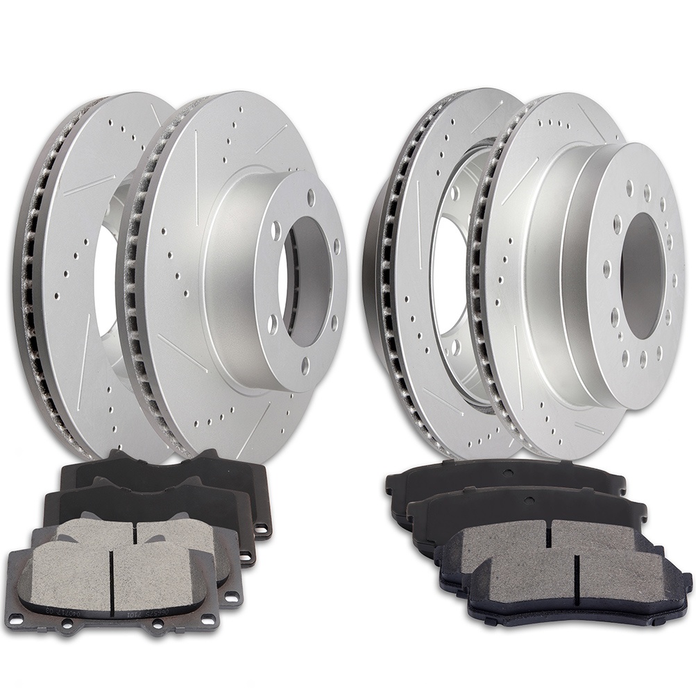 ECCPP Ceramic Brake Pads And Rotors Front Rear For Toyota Sequoia SR5 Limited Sale Coupon