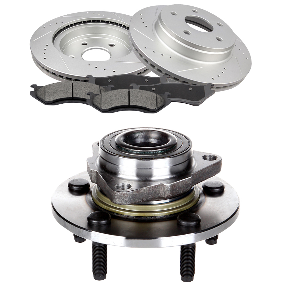ECCPP Front Brake Rotors And Hub Bearings Ceramic Pads Fits 02 03 04 05 Dodge Ram1500 Sale Coupon