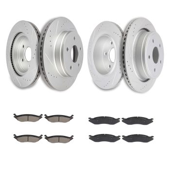 ECCPP Ceramic Brake Pads And Rotors Front Rear For Dodge Ram 1500 Durango Drilled Sale Coupon