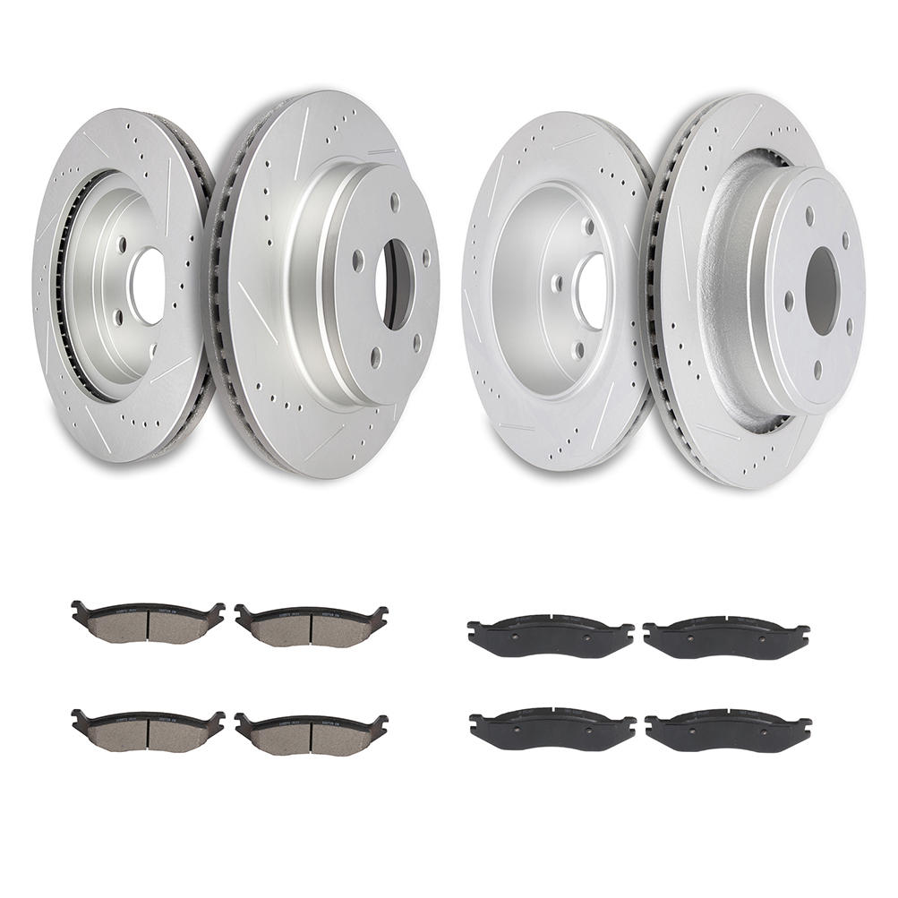 ECCPP Ceramic Brake Pads And Rotors Front Rear For Dodge Ram 1500 Durango Drilled Sale Coupon