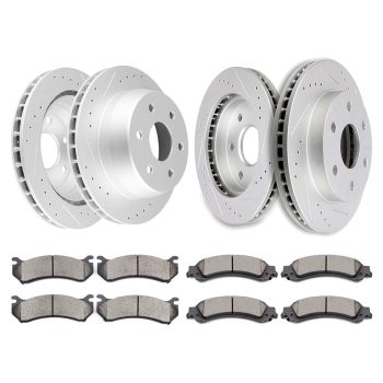 ECCPP Ceramic Brake Pads And Rotors Front Rear For Cadillac Escalade 2WD 4WD Kit Sale Coupon