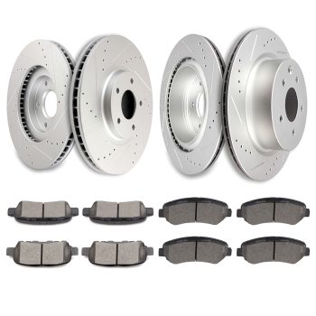 ECCPP Ceramic Brake Pads And Rotors Front Rear For Nissan Maxima 09-14 16 17 Kit Discs Sale Coupon